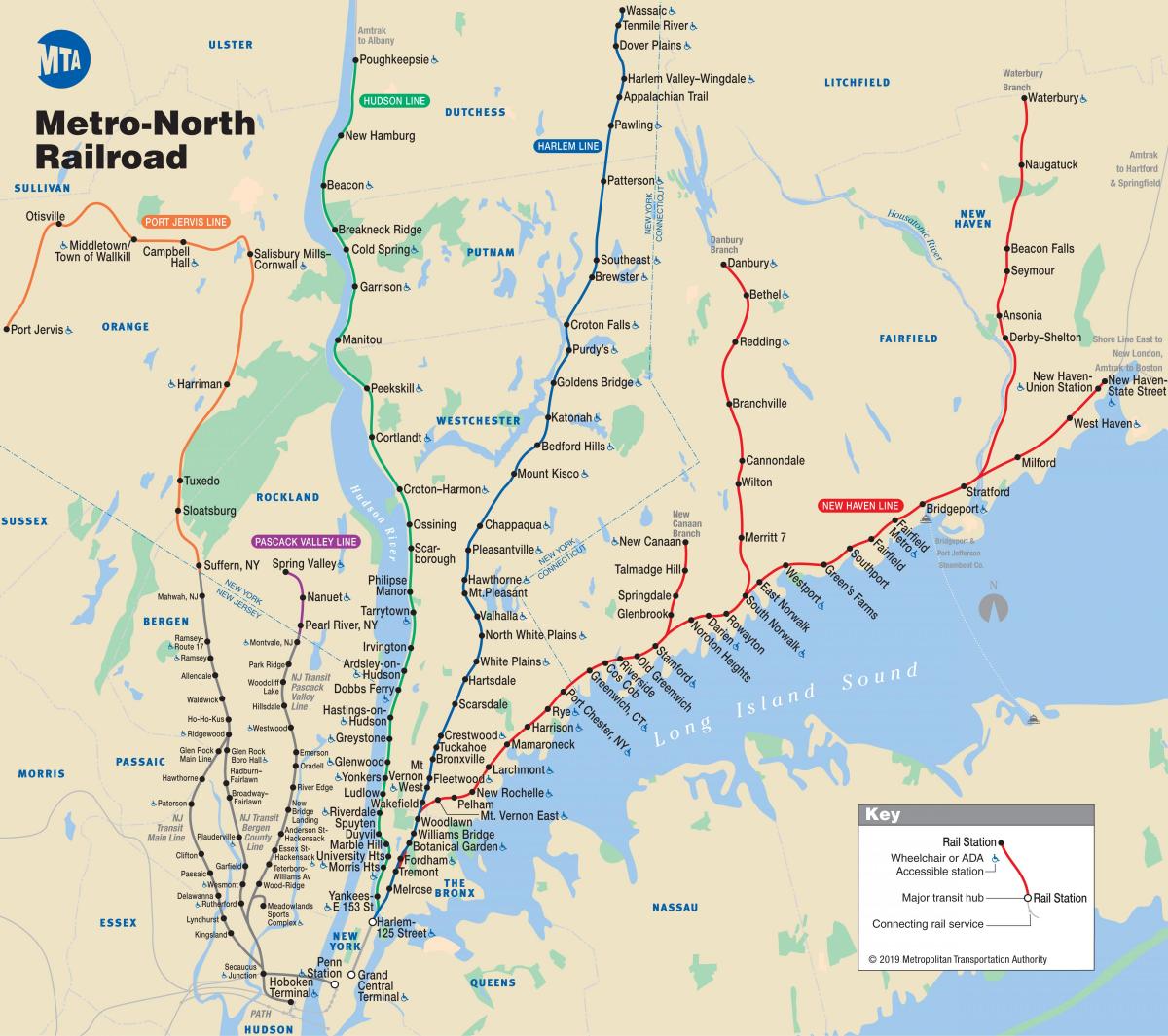Нью-Йоркское метро Северный карте