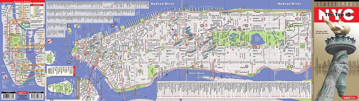 карта города нью-йоркских улицах и проспектах