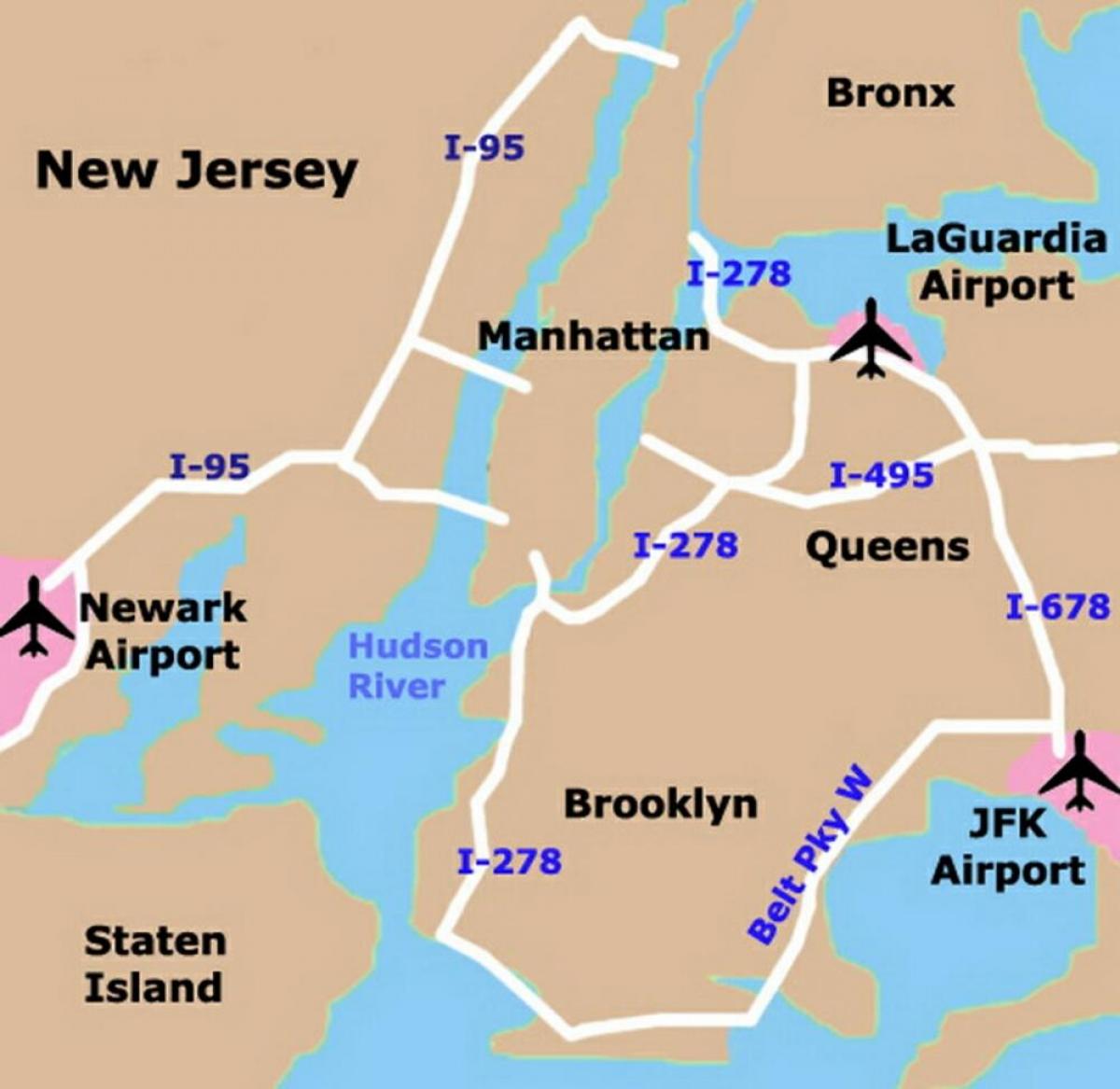 Новых аэропортов-Йорк карта