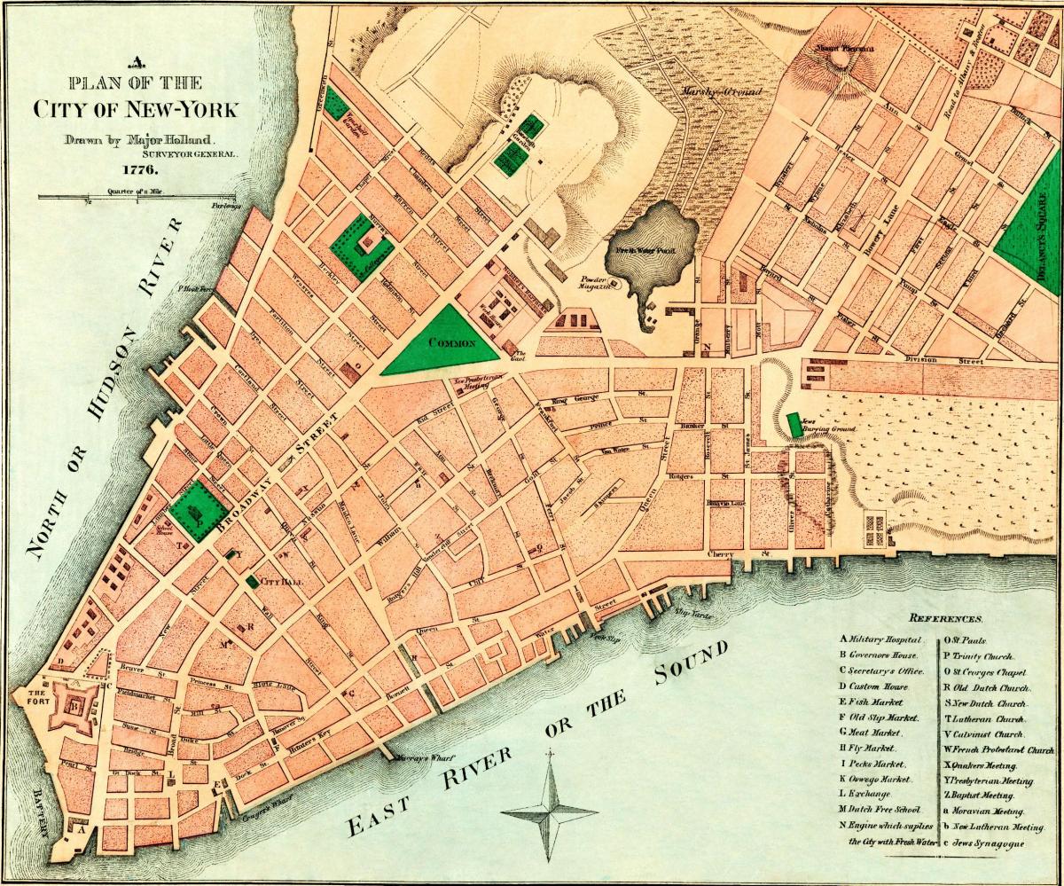 Нью-Йорк 1776 карте