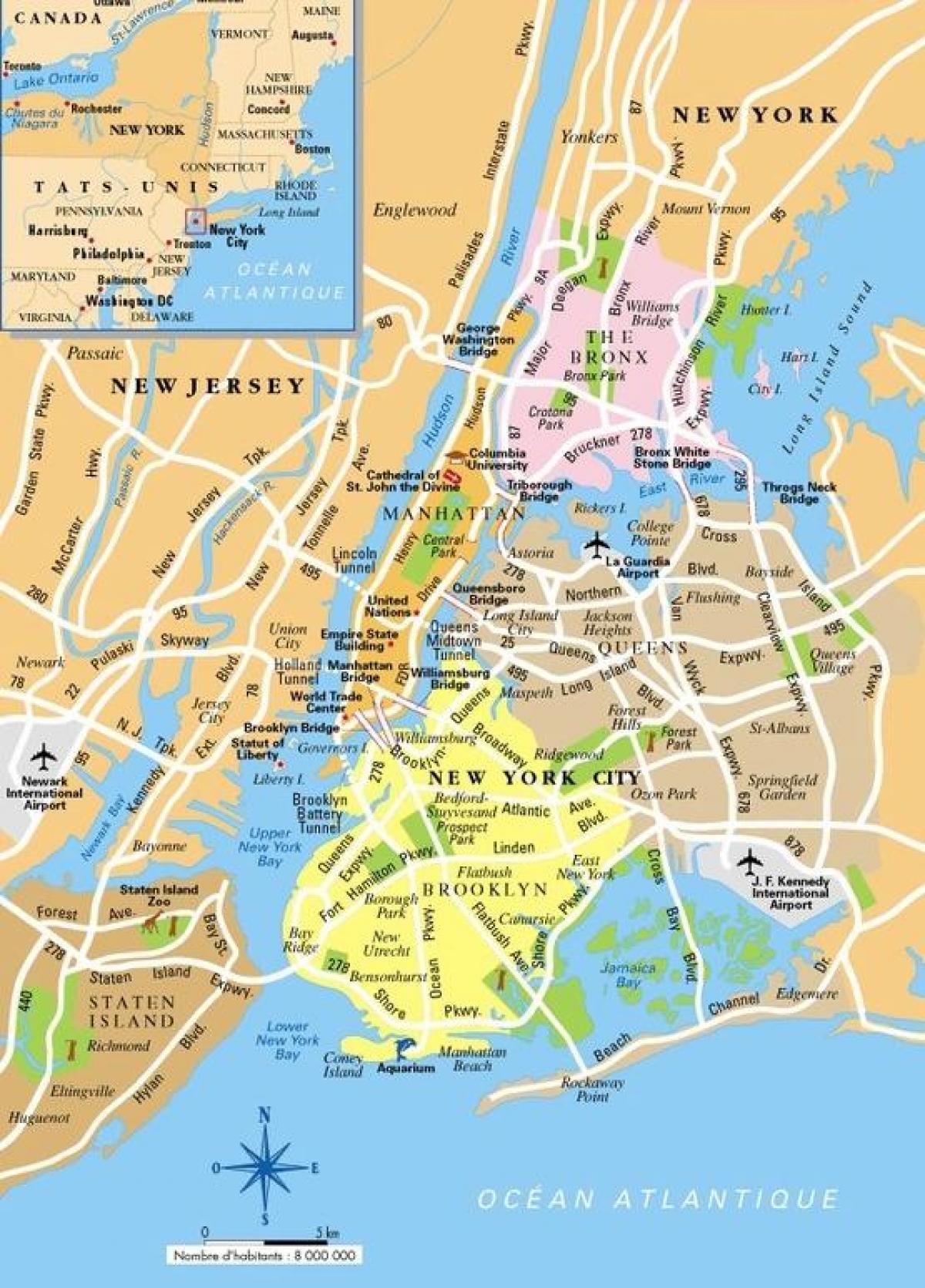 большого Нью-Йорка карте
