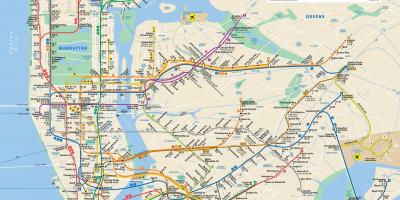 Нью-Йоркскую карту со станциями метро