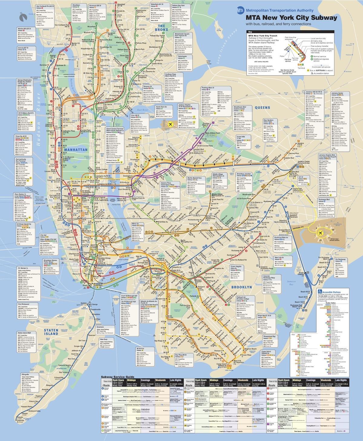 Нью-Йорк MTA карта железнодорожных