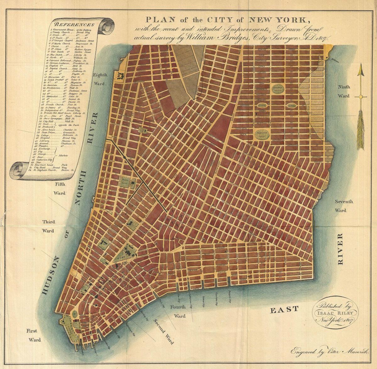 карта Нью-Йорка 1800