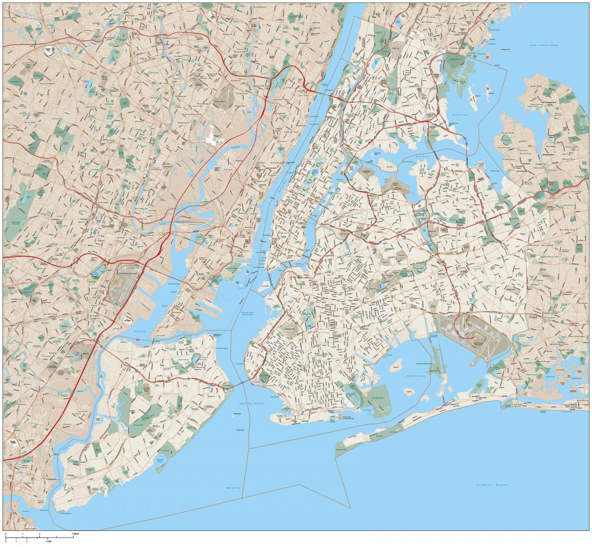 подробная карта Нью-Йорка