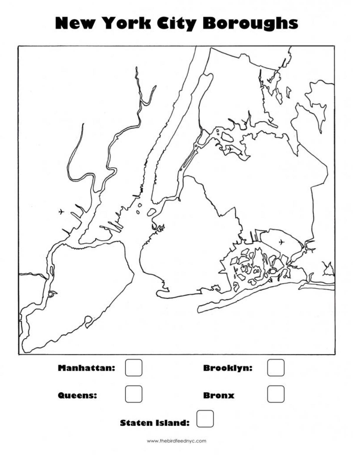 бланковой карте Нью-Йорка