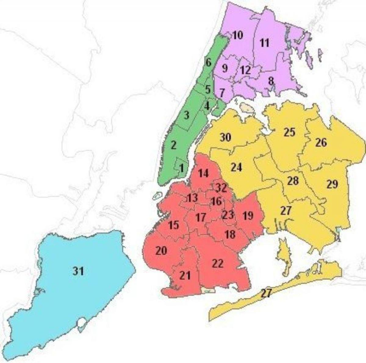 карту школьных округов Нью-Йорка