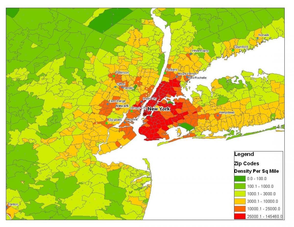 Карта Нью-Йорка население