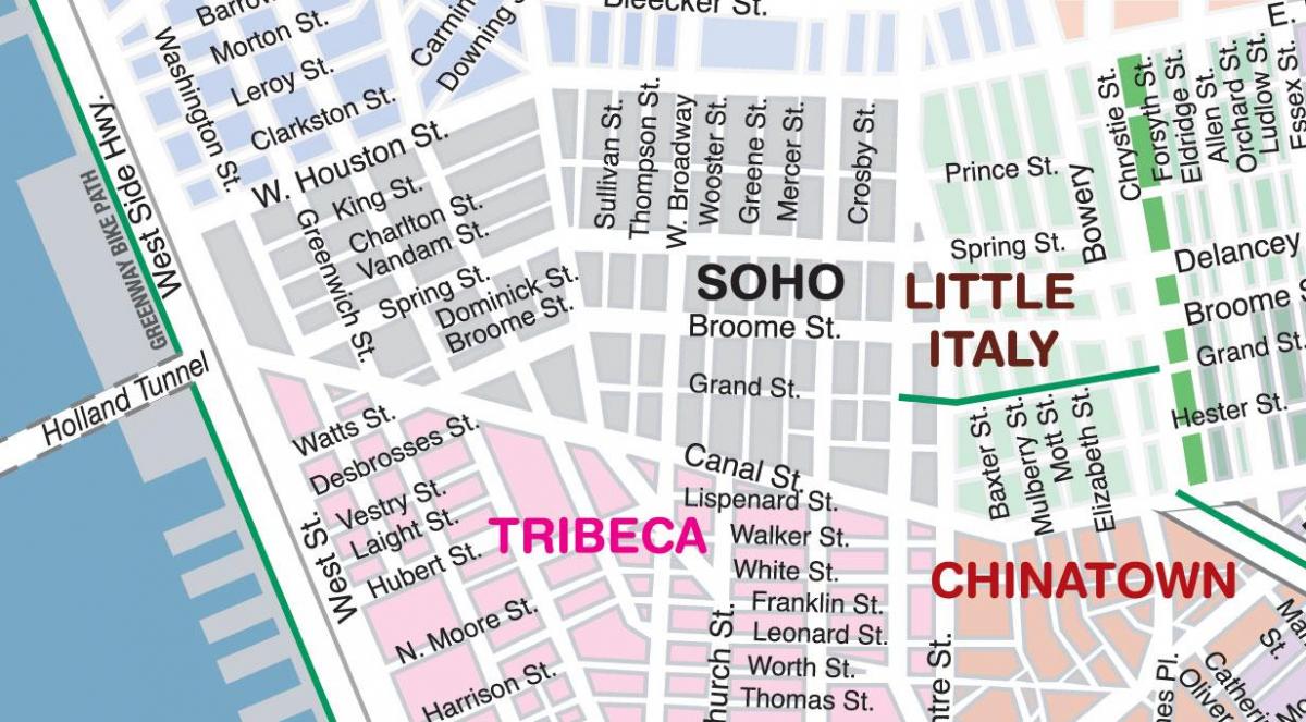 Сохо, Нью-Йорк карта