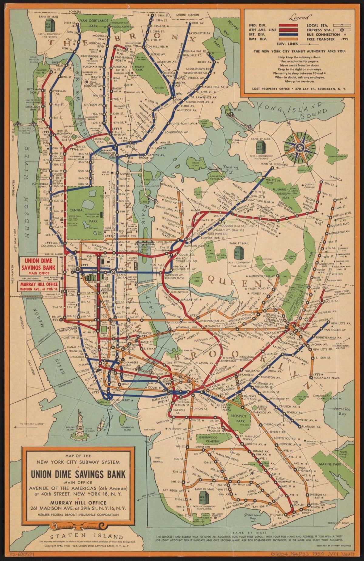 старый Нью-Йорк карта метро