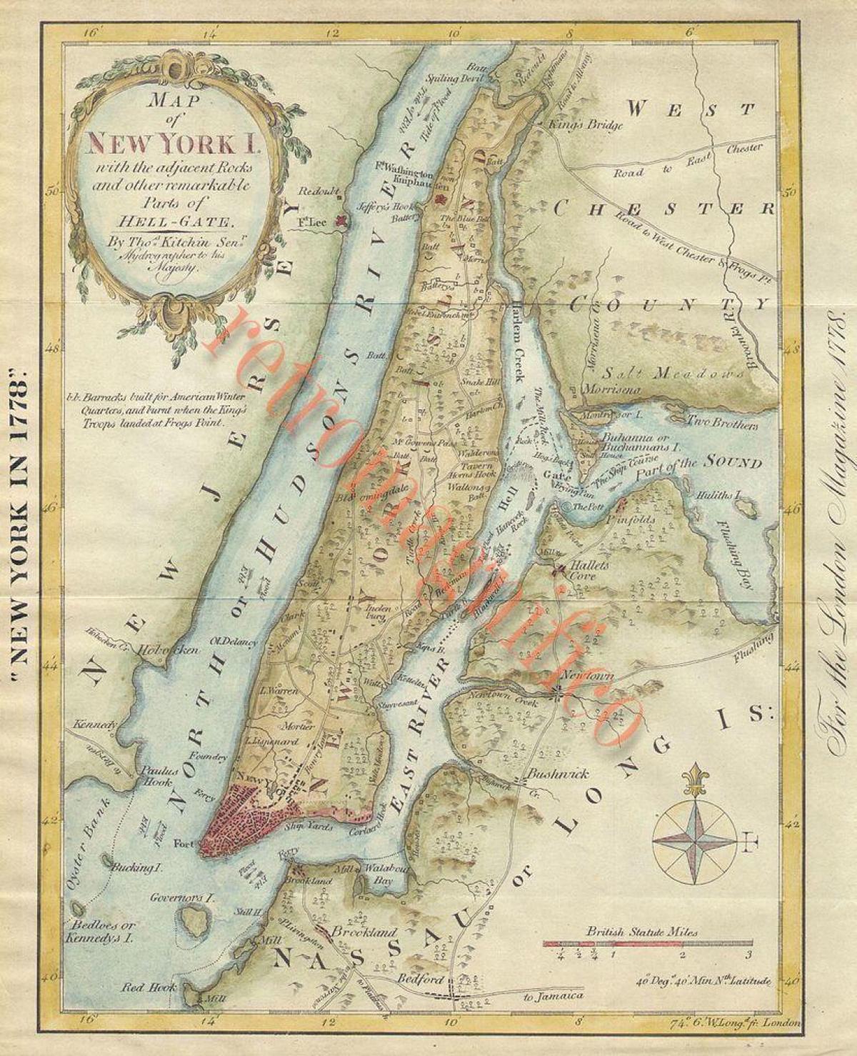 антикварные карты NYC