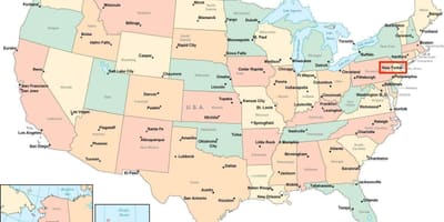 Нью-Йорк на карте США