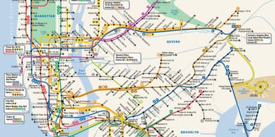 Нью-Йорк MTA карта метро