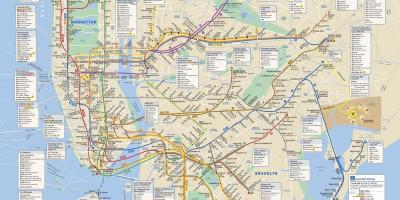 Нью-Йорк MTA карта железнодорожных