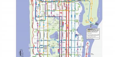 Нью-Йорк автобусные линии на карте