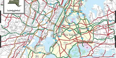 Нью-Йорке дорогах карте