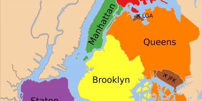 Карту из пяти районов Нью-Йорка