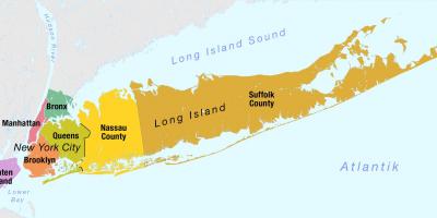 Карта Нью-Йорка, включая Лонг-Айленд
